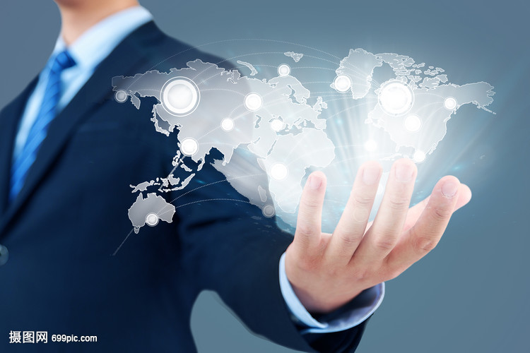 商人手掌上的商务网络科技